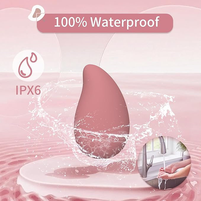 Mango-Shaped Relaxation Muscles Massage Tool for Shoulder Neck and Back Soft Rechargeable Waterproof Handheld Cordless Massager - for Soothing Pain Tension Stiffness and Fatigue - Light Rose