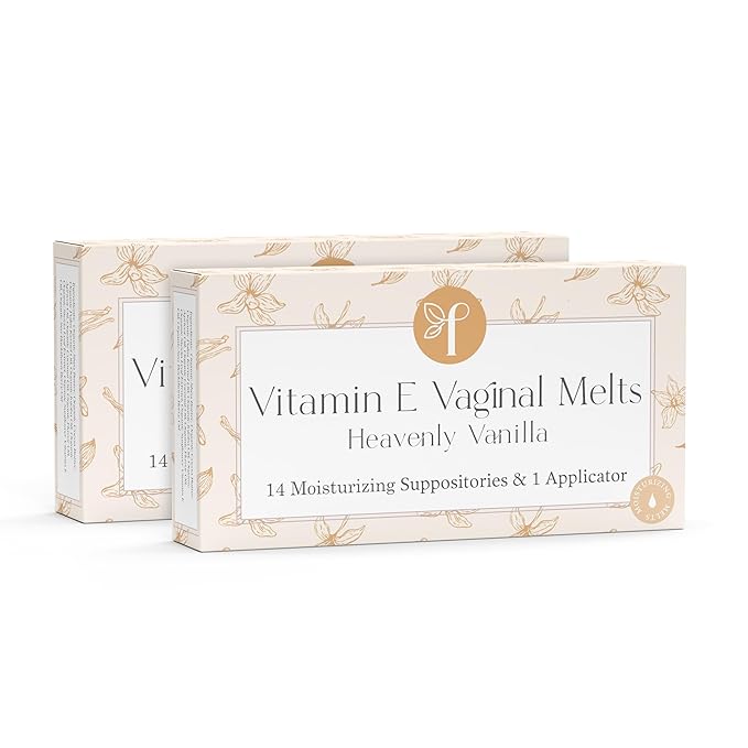 Femallay Organic Vitamin E Vaginal Melts – Heavenly Vanilla – Moisturize Hydrate Comfort &amp Refresh 2-Pack