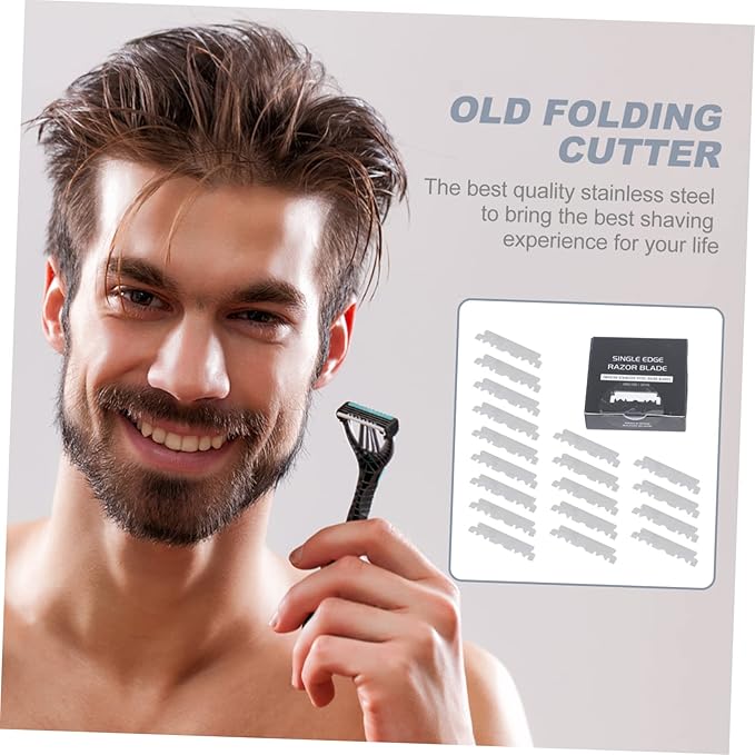 NOLITOY 300pcs Single Face for Safe Shaving Precision Old Style Barber Cutter Convenient and Lightweight Shaving Replacement Blades
