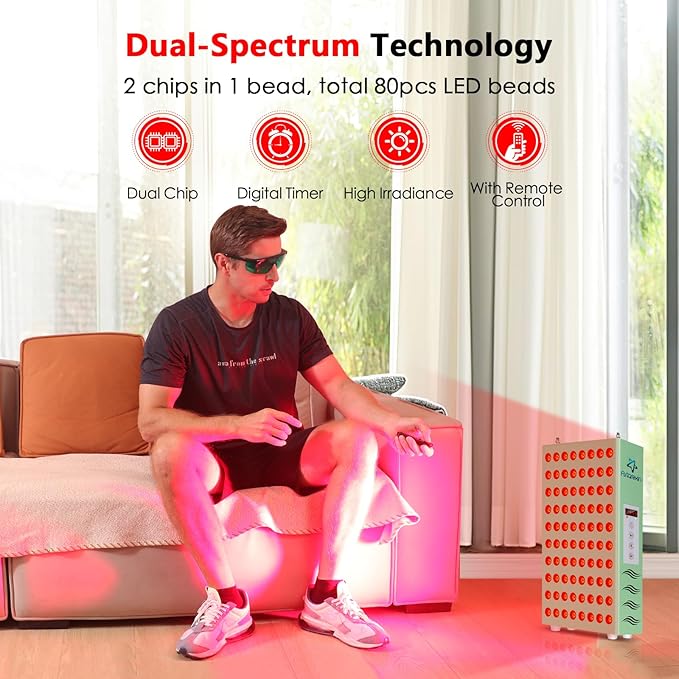 Red Light Therapy for Body Face 400W 80pcs LED Red Light 660nm &amp Infrared Light 850nm Red Light Therapy Panel Device Lamp for Skin Beauty &amp Anti-Aging with Controller