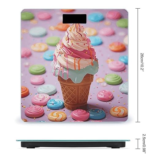 Many Colored Ice Cream Scale for Body Weight Smart Scales Digital Bathroom Scale High Precision Weighing Scales with Large Display Weighing Machine for People