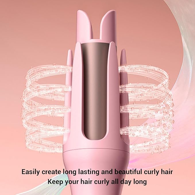 Yunir Automatic Curling Iron 32mm 1.25 Inch Ionic Auto Hair Curler Beach Waves Curling Wand Ceramic Coated 4 Temperatures Fast Heating Curler Travel Waving Tool for Salon Home (US Plug)