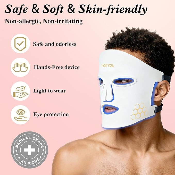 LED Light Therapy Mask Portable LED Light Therapy Mask Device White