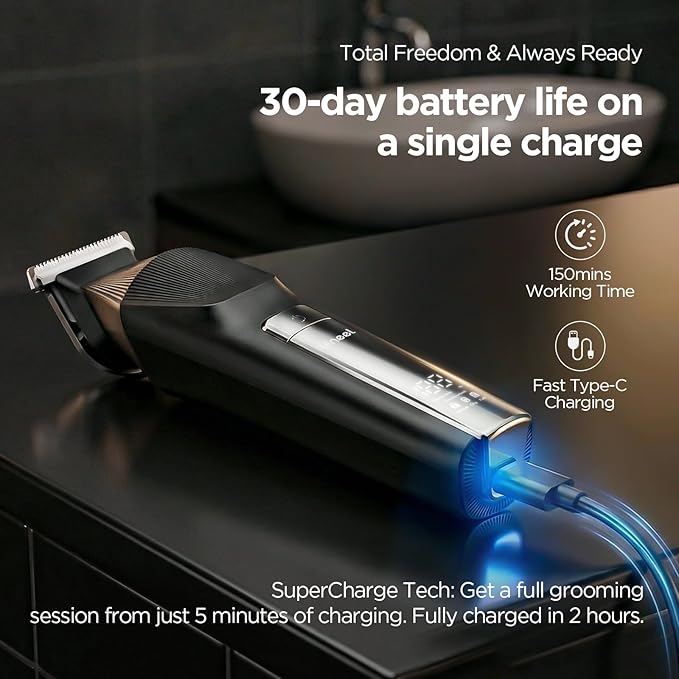 Yineel HC600 Beard Trimmer for Men All-in-One Cordless Grooming Kit Waterproof Electric Razor &amp Hair Clipper for Face Mustache Body Nose Hair Trimming Precision Blades Gifts for Men Barber
