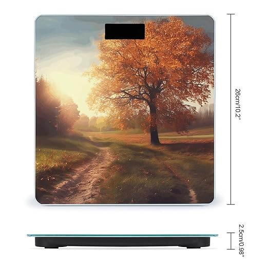 Autumn Scene Smart Scale for Body Weight Accurate Bathroom Scale with LED Display Digital Weight Scales Weighing Machine High Precision Scales for Bath Home