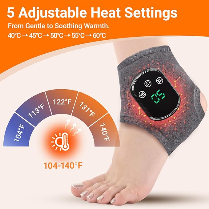 Foot Renew Triple Method Massager - Cordless Heated Foot Massager with 5 Heat &amp 3 Vibration for Pain Relief &amp Relaxation Portable for Home Office Travel - Ideal Gift