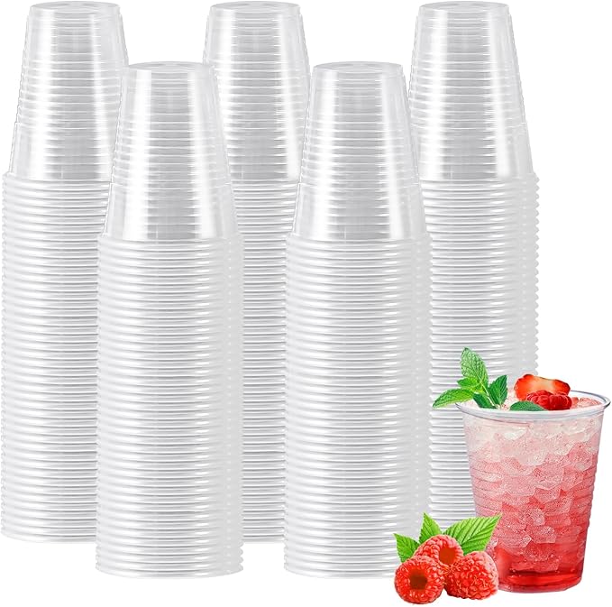 500 Pack 7 oz Plastic Cups Disposable Drinking Cups Water Cups Plastic Clear Cups for Party Wedding Graduation Travel Holiday Events BirthdayColdHot