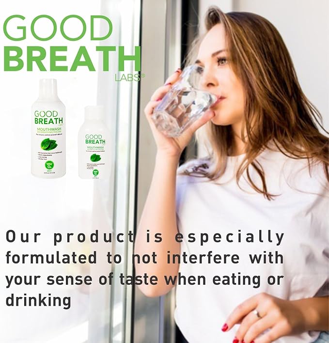 Goodbreath Mouthwash - Mint Mouth Rinse for Chronic Halitosis - New Ozone Technology Oral Rinse - Halitosis Treatment &amp Bad Breath Neutralizer - Mouthwash for Gum Diseases - Alcohol-Free | 3 Pack