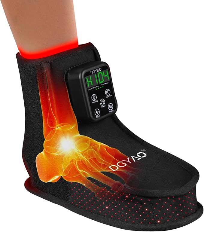 Cordless Red Light Therapy for Foot Feet Pain Relief 6000mAh Portable Cordless Near Infrared Light Therapy Ankle Devices Wearable Shose for Feet Muscle Relax Treatment Pad