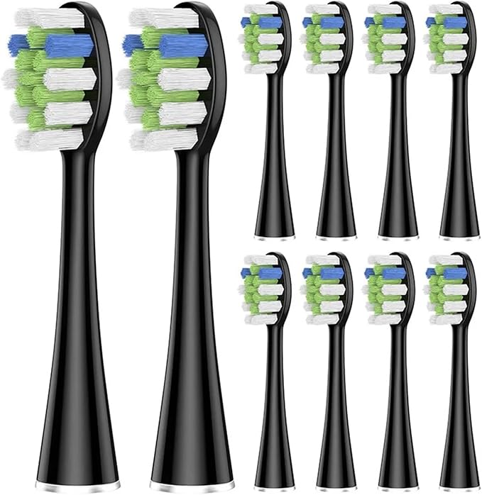 10 Pcs Replacement Brush Heads Compatible for Electric Toothbrush(10 pcs BK)