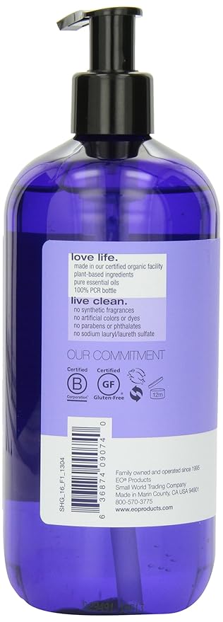 EO Shower Gel 16 Ounce (Pack of 2) French Lavender body wash made with Essential Oils for Men and Women