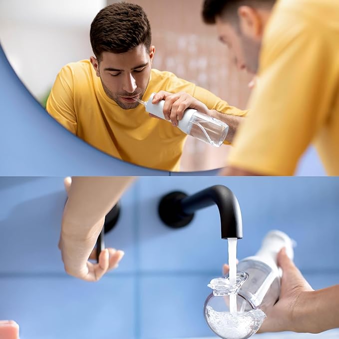 Philips Sonicare Water Flosser Cordless – Rechargeable Power Dental Waterflosser for Teeth Portable Oral Irrigator with 3 Intensity Settings 360° Rotating Nozzle – (Mint)
