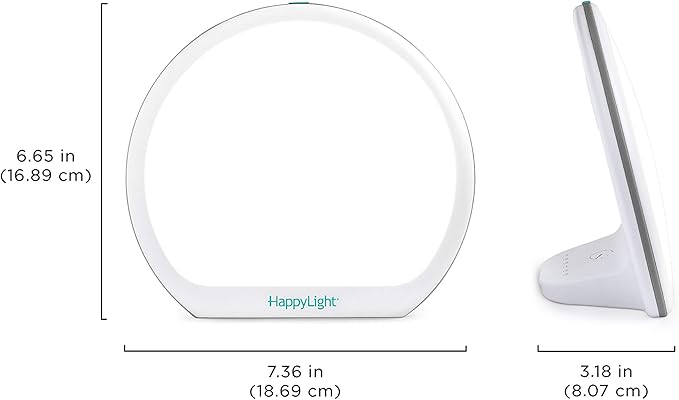 Verilux HappyLight Alba - New Round UV-Free LED Therapy Lamp Bright White Light with 10000 Lux Adjustable Brightness Color and Countdown Timer