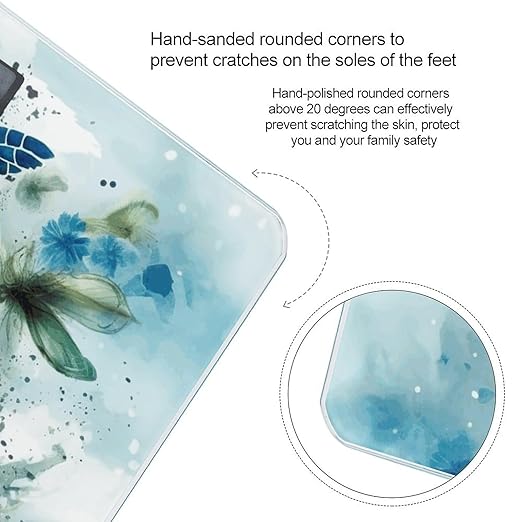 Sea Turtle-Blue Weight Scale Large Bathroom Scales Digital Weight with Bright LED Display Non Slip Automatic Weighing Scale Fashion Weighing Machine for Body