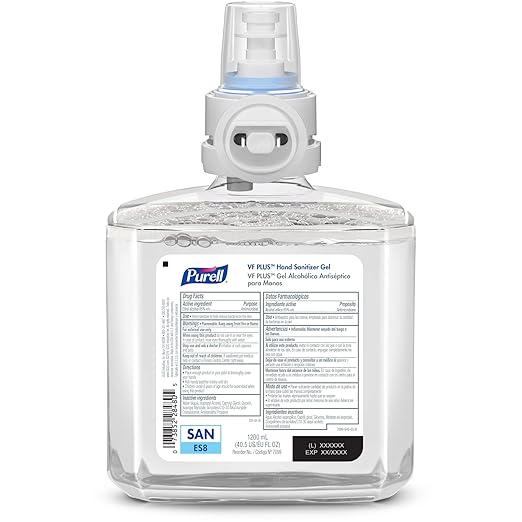 PURELL VF PLUS Hand Sanitizer Gel Fragrance Free 1200 mL Refill for PURELL ES8 Automatic Hand Sanitizer Dispenser (Pack of 2) – 7099-02