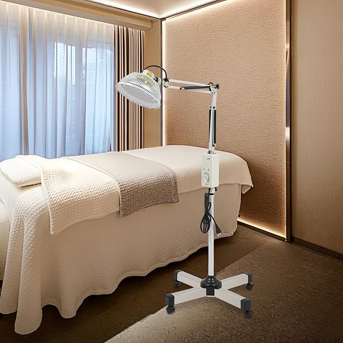 Far Infrared Mineral Heat Lamp 250W Infrared Light Therapy Heat Lamp Pain Relief Device for Body Face Physiotherapy Lamp Can Treat All Kinds of Pain for Adults Children Teens Seniors