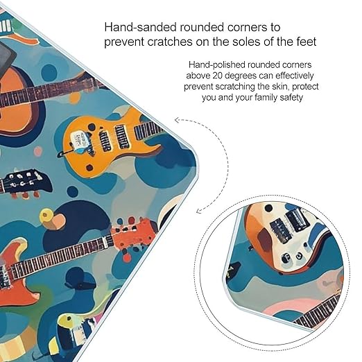 Rock Music Pattern Smart Scale for Body Weight Accurate Bathroom Scale with LED Display Digital Weight Scales Weighing Machine High Precision Scales for Bath Home
