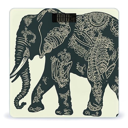 Elephant Digital Bathroom Scale for Body Weight Weighing Scale with Backlit LCD Display High Precision Measurements &amp Measures Weight Up to 180kg