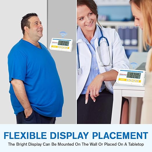Helsevesen Professional Medical Bariatric Scale Digital Bathroom Scales Low-Profile Heavy Duty Bariatric Scale with Anti-Slip Rubber Mat (DR660WL)