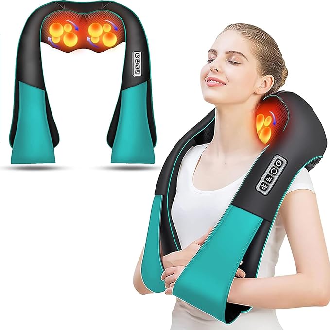 AERLANG Fathers Day Dad Gifts Neck MassgerShiatsu Neck and Back Massager with Heating Neck and Shoulder Massager Deep Kneading Pillow for Massage Home Office Car Use Gifts for Women Men Dad Mom