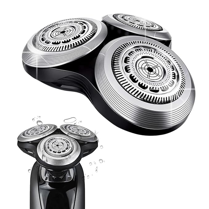 SH90 Replacement Rotary Heads for Philips Norelco Shavers Series 9000 New Version of Metal Wheel Buckle and Upgrade Double-Layer Precision Blades