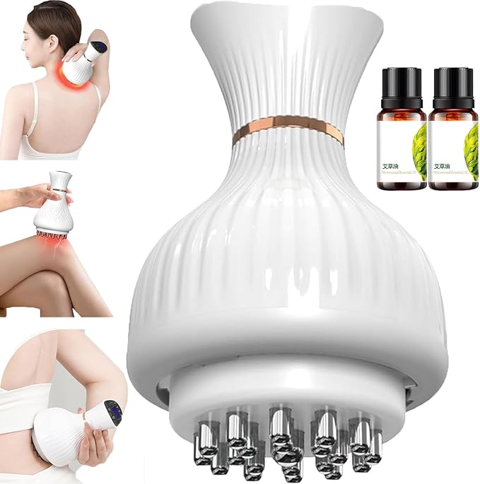 Neuro Relief Home Pro Massager Cleanse 4-in-1 Leg Massager Cordless Handheld Leg Massager for Shoulder Foot Full Body Electric Meridian Massage Brush for Muscle Pain Relief (1Set)