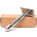 Double Edge Safety Razor for Shaving: Metal Handle Reusable Suitable for Men and Women. Eco Friendly Minimalist Plastic-Free Packaging.