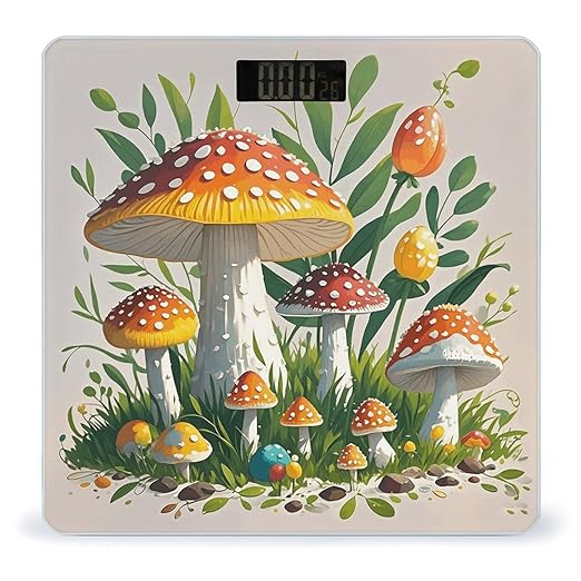 Colored Mushrooms Smart Scale for Body Weight Accurate Bathroom Scale with LED Display Digital Weight Scales Weighing Machine High Precision Scales for Bath Home