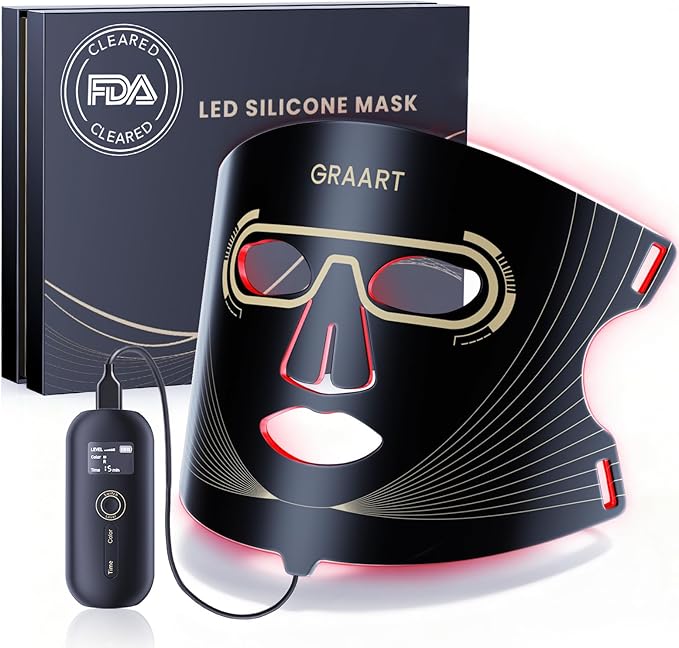 Red Light Therapy Mask for Face–7 Light Modes &amp 5 Levels with 850nm NIR Red &amp Blue LED Light Therapy for Anti-Aging Wrinkles &amp Acne–432 LEDs Full FaceCordless &amp Rechargeable for Hom