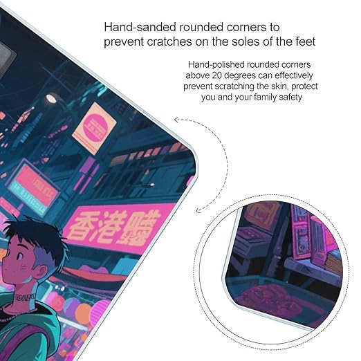 Youth in HK Night - Market Weight Scale Large Digital Bathroom Scales with Bright LED Display Non Slip Digital Scale and Step On Fashion Weighing Machine for Body