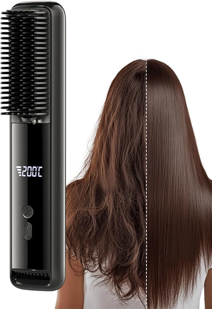 Cordless Hair Straightener Rechargeable Styling Tool Compact Portable Smoothing Device Ceramic Plate Cordless Flat Iron Travel Ready Styling Accessory Salon and Home Hair Care Solution