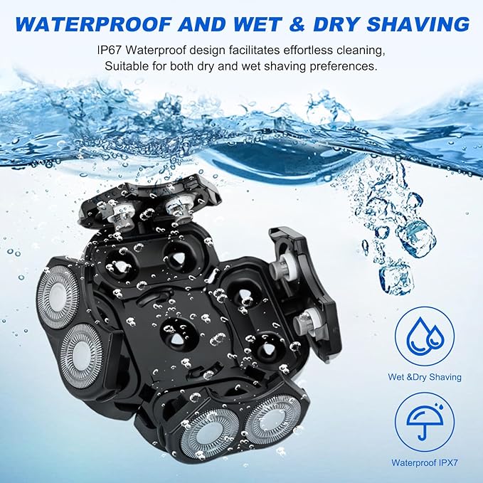 9 Blades Shaver Head - 2 Pack Men's Electric 9D Shaver Replacement Heads Universal Replacement Blade Head Electric Razor for menblack