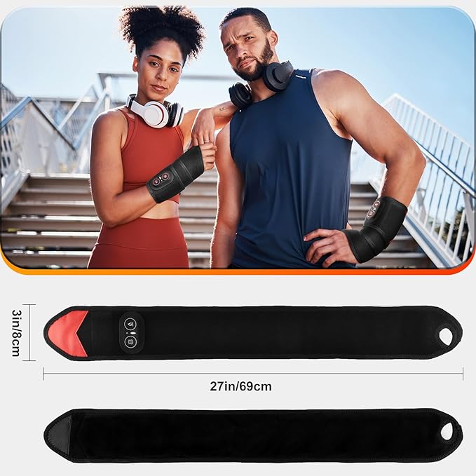 Cordless Wrist Heating Pad Wrap with Vibration Rechargeable Heated Wrist Brace for Hand Pain Relief Red Light Heating Pad for Women and Men Wrist Hand Arm Leg Ankle