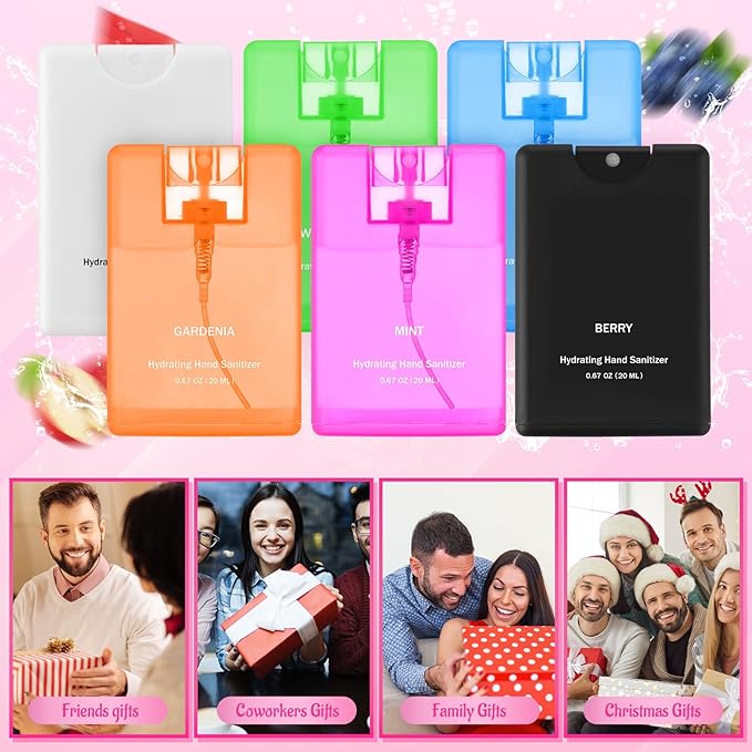 24 Pack Hand Sanitizer Spray Bulk Travel Size Hand Sanitizer Mini Pocket Spray Gifts for Coworker Staff Teacher Holiday Favor(Clear24 Pcs)