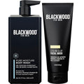 Blackwood For Men Body (17 oz) &amp Face Wash (7.41 oz) Bundle - for Sensitive Skin Workout Recovery Deep Cleansing Acne - Infused with Ginseng Menthol Charcoal &amp Clay - Sulfate Free Parabe