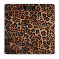 Leopard Print Bathroom Scale for Body Weight LCD Display Digital Bathroom Scale Tempered Glass Bathroom Weight Scales Fashion Smart Scales for Home Bedroom 400 Lb