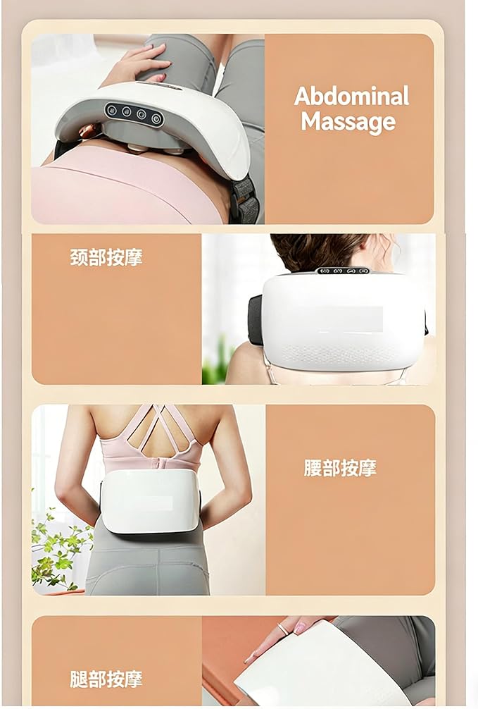 Electric Abdominal Massager with Heating Forward &amp Reverse Rotation 3 Adjustable Intensity Levels Waist &amp Abdomen Dual-Use Constant Temperature Hot Compress