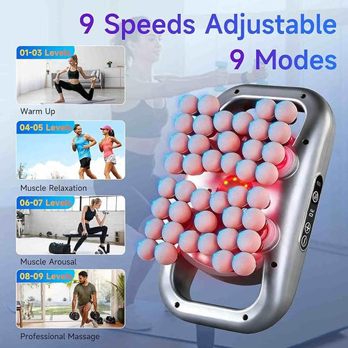 16-Head Massage Gun Set Deep Tissue Percussion Massager Electric Muscle Massager with 9 Adjustable Speeds Portable for Home Gym Office Travel (Gray 42-Head)
