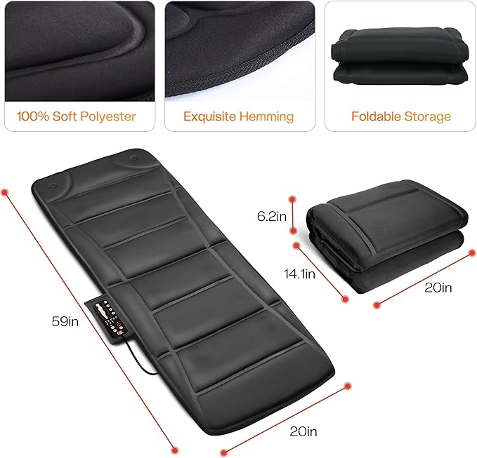 CILI Full Body Massage Mat with Heat Vibration Back Massage Pad Full Body Massager for Bed Chair Sofa Massage Mattress Pad