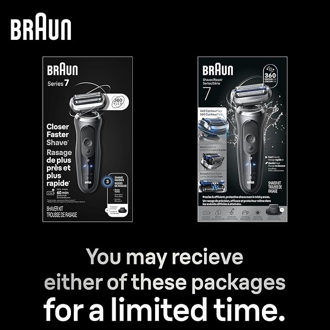 Braun Electric Shaver for Men Series 7 7120s Wet &amp Dry Shave Turbo &amp Gentle Shaving Modes Waterproof Foil Shaver with Precision Trimmer Space Grey