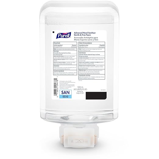 PURELL Advanced Hand Sanitizer Fragrance Free Foam 1200 mL Refill for PURELL ES10 Automatic Hand Sanitizer Dispenser (Pack of 2) - 8351-02