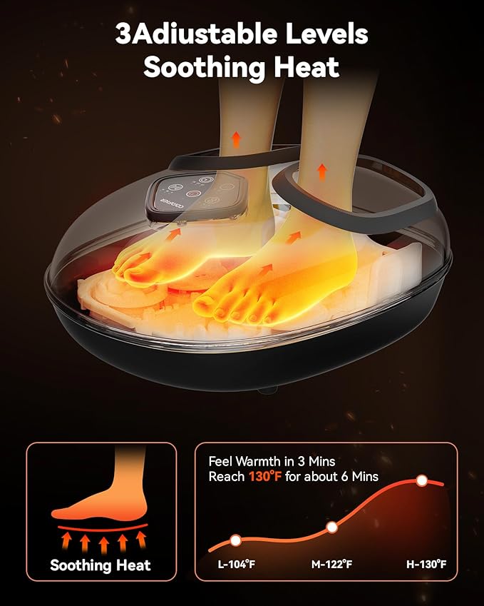 COMFIER 2026 Shiatsu Foot Massager with HeatCompressionKneading &ampRollingFoot Massager for NeuropathyPlantar FasciitisUpgraded for Larger Feet Machine(Size 15)Home or Officefor Men Women