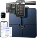 RENPHO Smart Scale for Body Weight 8-Electrode Body Composition Scale with BMI Body Fat Muscle Mass Rechargeable Body Fat Scale with Full-Color TFT LCD on Handle MorphoScan Nova Dark Blue