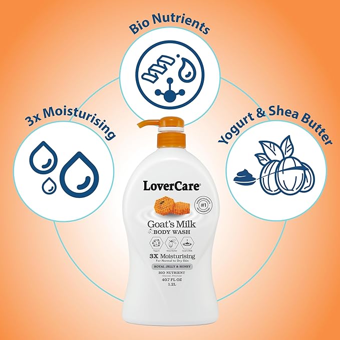Goat's Milk Body Wash Moisturising Royal Jelly-Honey 40.7 Fl.Oz - Pack of 2 bottles