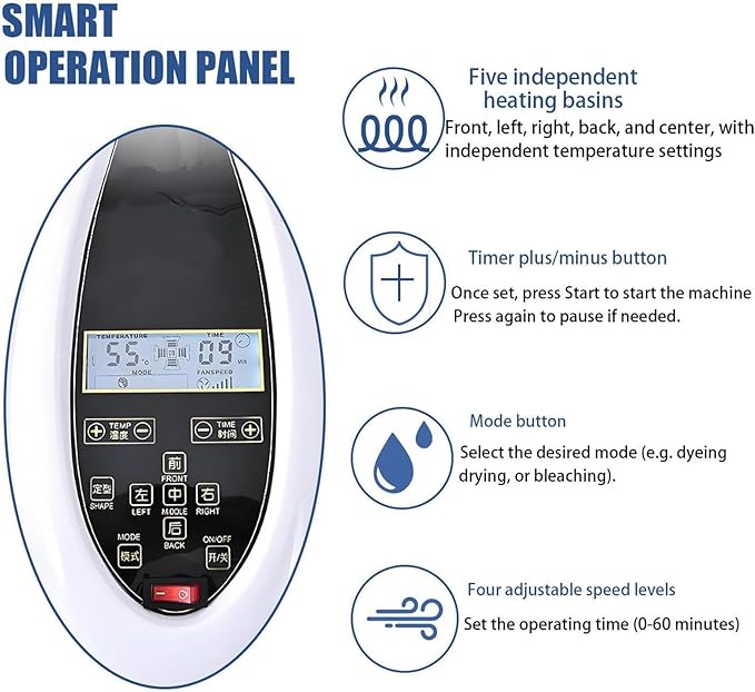 Orbiting Infrared Hair Dryer Professional Hair Perm Color Accelerator Processor Salon Spa Rolling Hair Steamer Conditioner Temperature &amp Height Adjustable Wall-Mounted