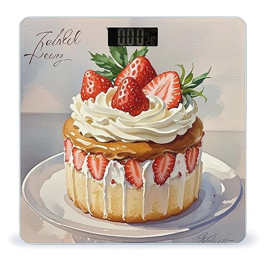 Strawberry Cream Cake Weight Scale Highly Accurate Digital Weighing Scale with Large LCD Display Smart Bathroom Scales for Home Bedrooms and Gift Giving