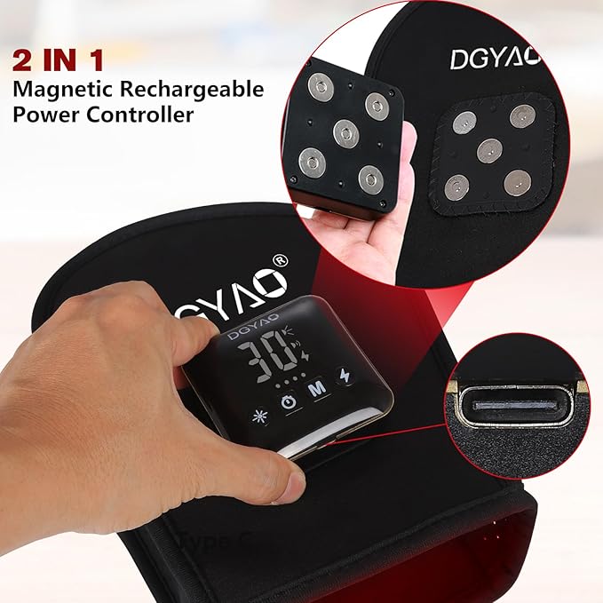Cordless Red Light Therapy for Hand Near Infrared Light Therapy Device Pulsing for Body Hand Wrist Fingers Joint Pain Relief Muscle Relax Portable for Home Office Business Trip Use