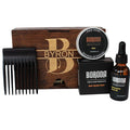 Personalized Wooden Beard Gift Set – Custom Engraved Beard Comb Oil Balm &amp Soap in Personalized Box. Premium Grooming Kit for Men – Perfect Gift for Fathers Husbands &amp Bearded Friends (BONE