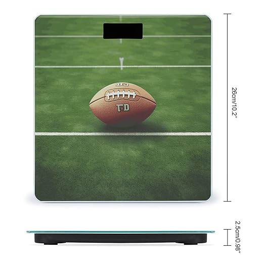 Digital Bathroom Scale for Body Weight Scale with Bright LCD Display High Accuracy Step-On Technology Auto On/Off American Football Field Ball Sport Digital Scales 400 Lbs /180kg