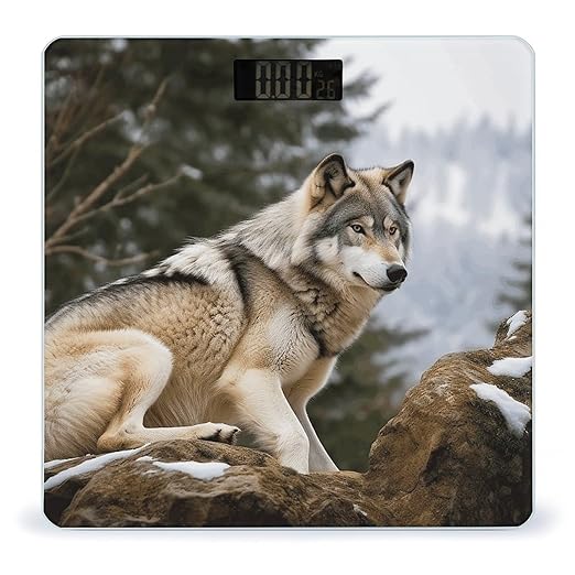 Snow Mountain Wild Wolf Smart Scale for Body Weight Accurate Bathroom Scale with LED Display Digital Weight Scales Weighing Machine High Precision Scales for Bath Home